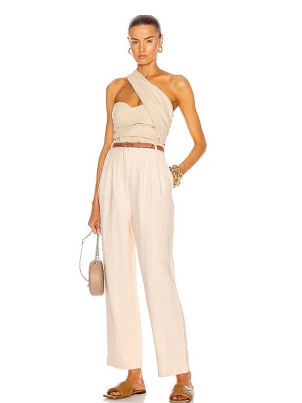 ATOIR Never Really Over Bodysuit One Shoulder in Taupe Bodysuit Size 6